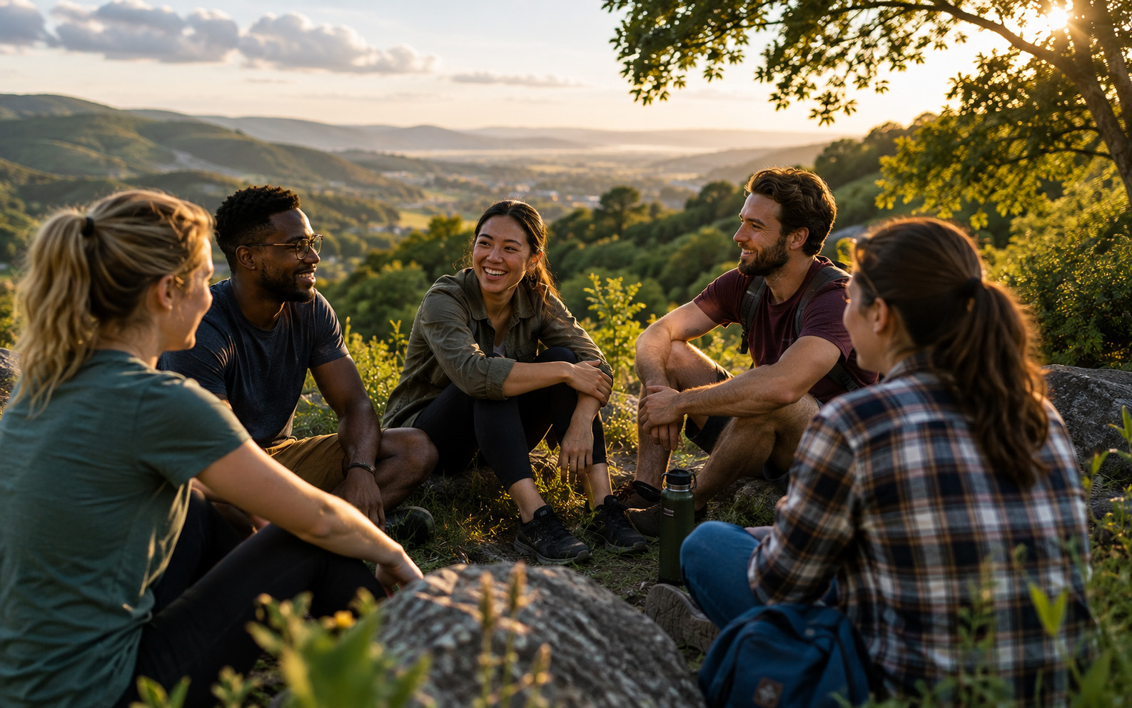 Friends spending time together outdoors